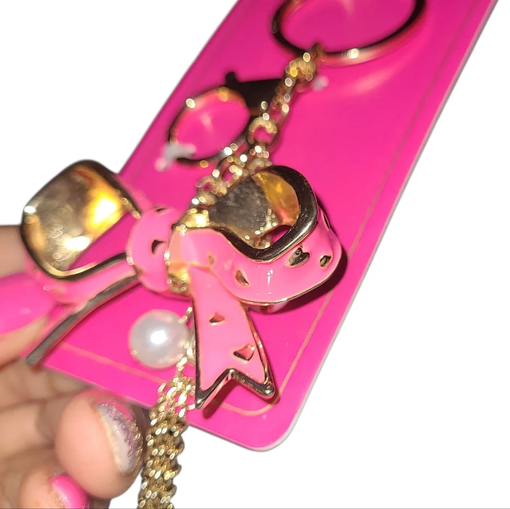 Juicy Couture Pink and Gold Bow Key Holder